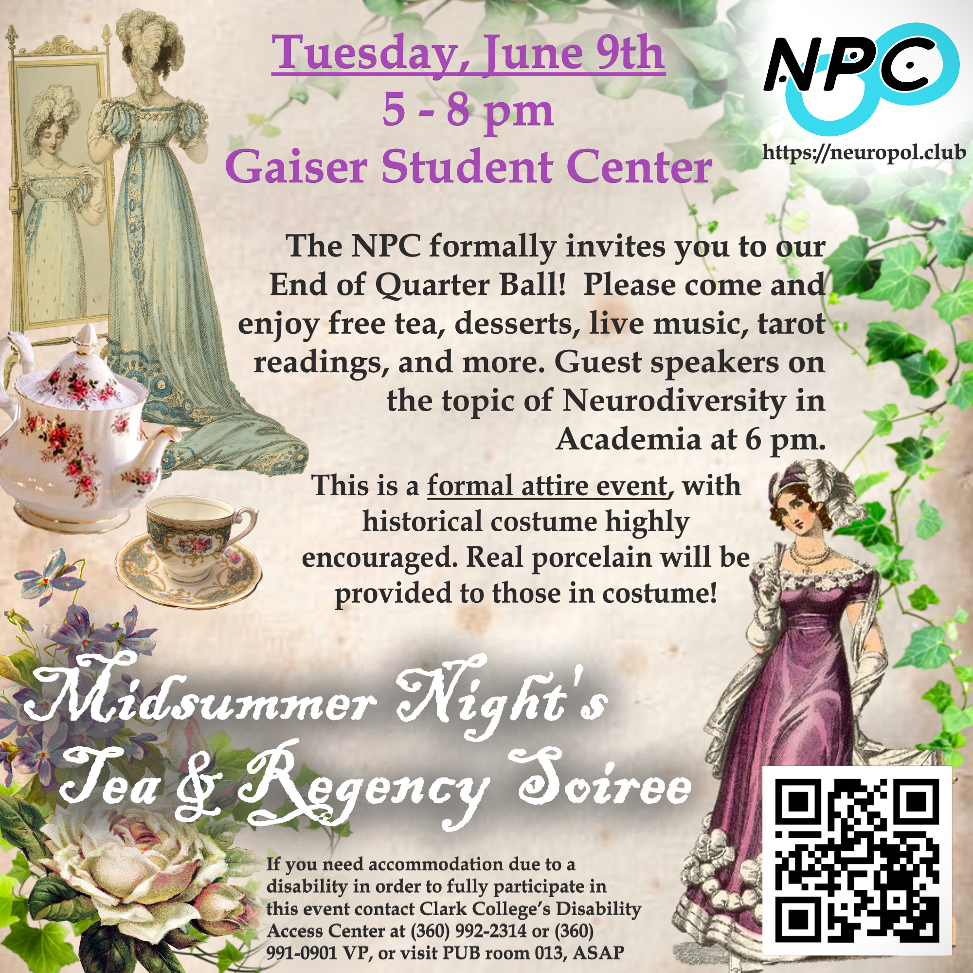 Midsummer Night's Tea and Regency Soiree event artwork